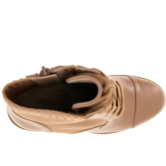 BCBGeneration PILAS Women's Block Heel Lug Sole Lace-Up Booties Tan Size 7 - Picture 6 of 7